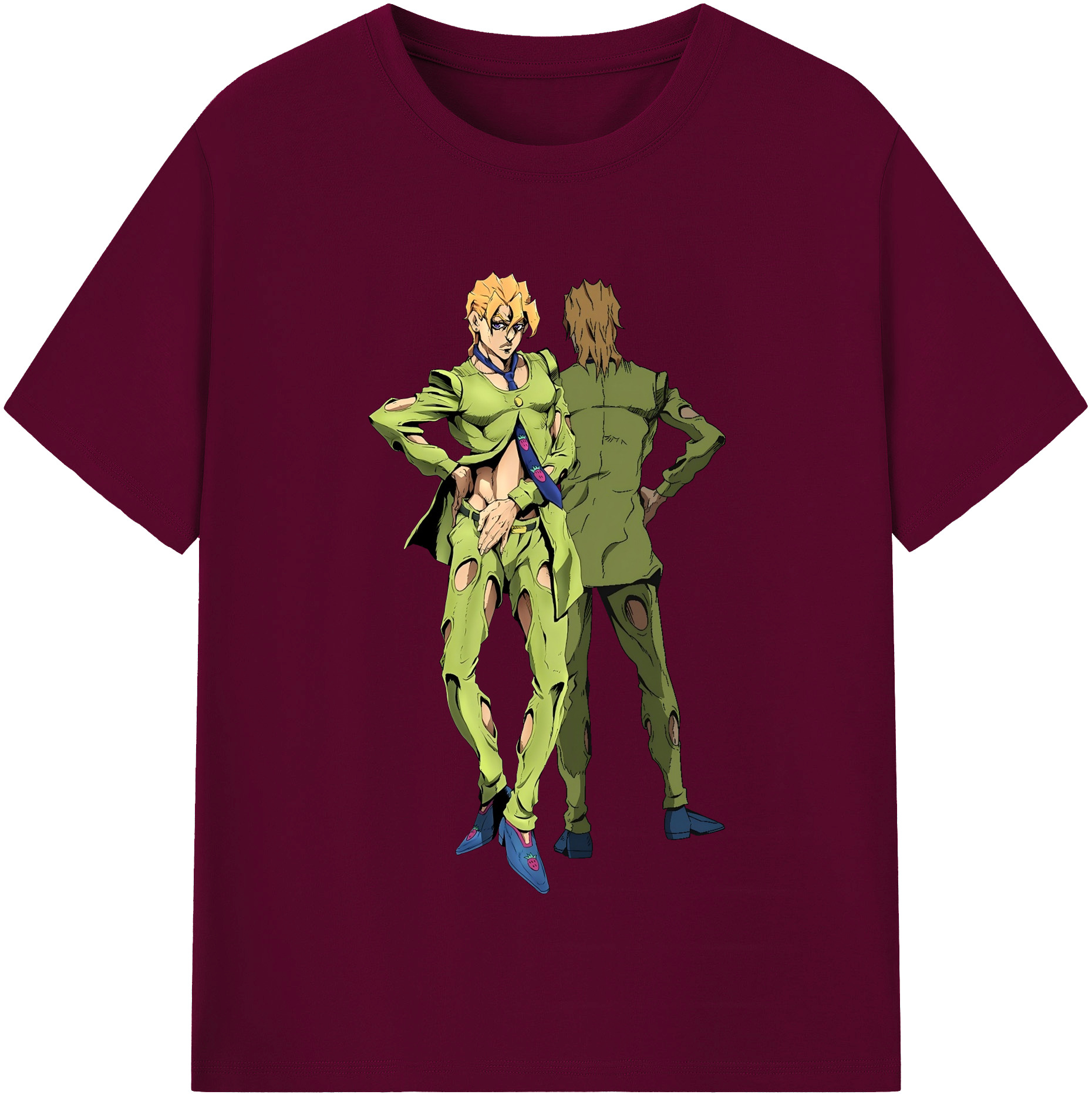 （画像用） ジョジョの奇妙な冒険 パンナコッタ?フー JoJo's Bizarre Adventure Pannacotta Fugo レディースカジュアルプリントTシャツ（綿100％）